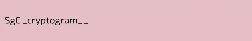 SgC _cryptogram_ _